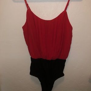 Red Spaghetti Strap Bodysuit